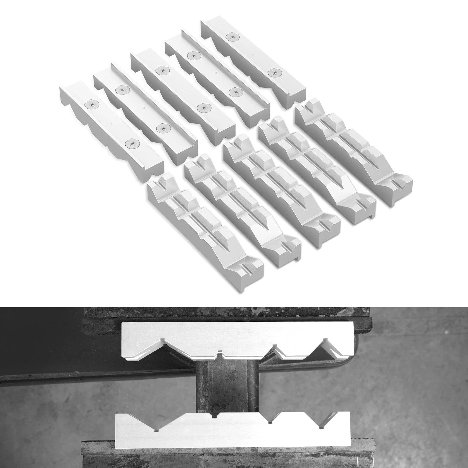 10PCS 8" Aluminum "V" Shape Vise Soft Jaws For Kurt Te-co Toolex Magnum Chick Vise