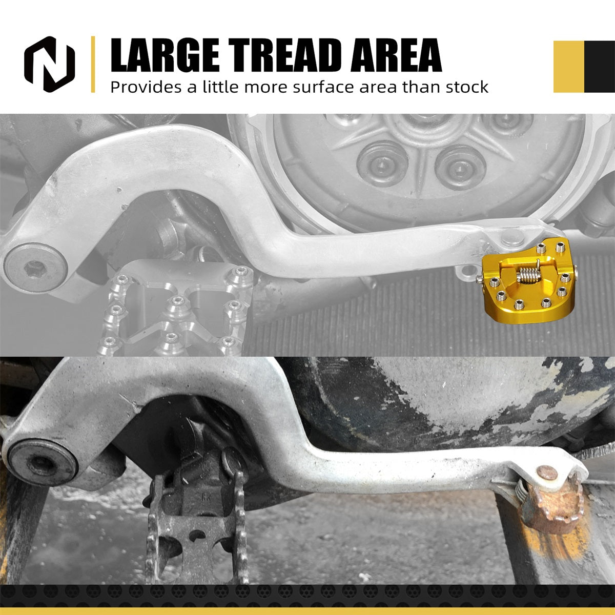 Folding Brake Pedal Lever Extension Plate Tip Pad For Suzuki DRZ400E / S / SM