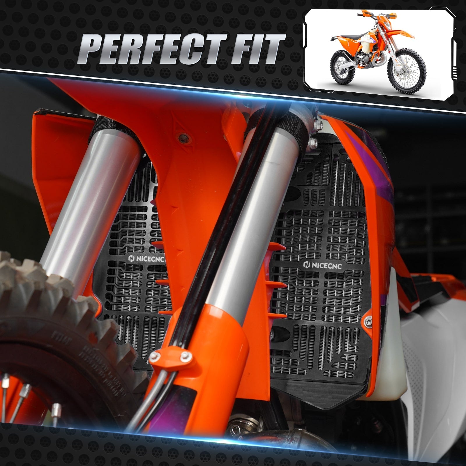 Left & Right Radiator Guards Braces Protection KTM Husqvarna 2023+ GasGas 2024