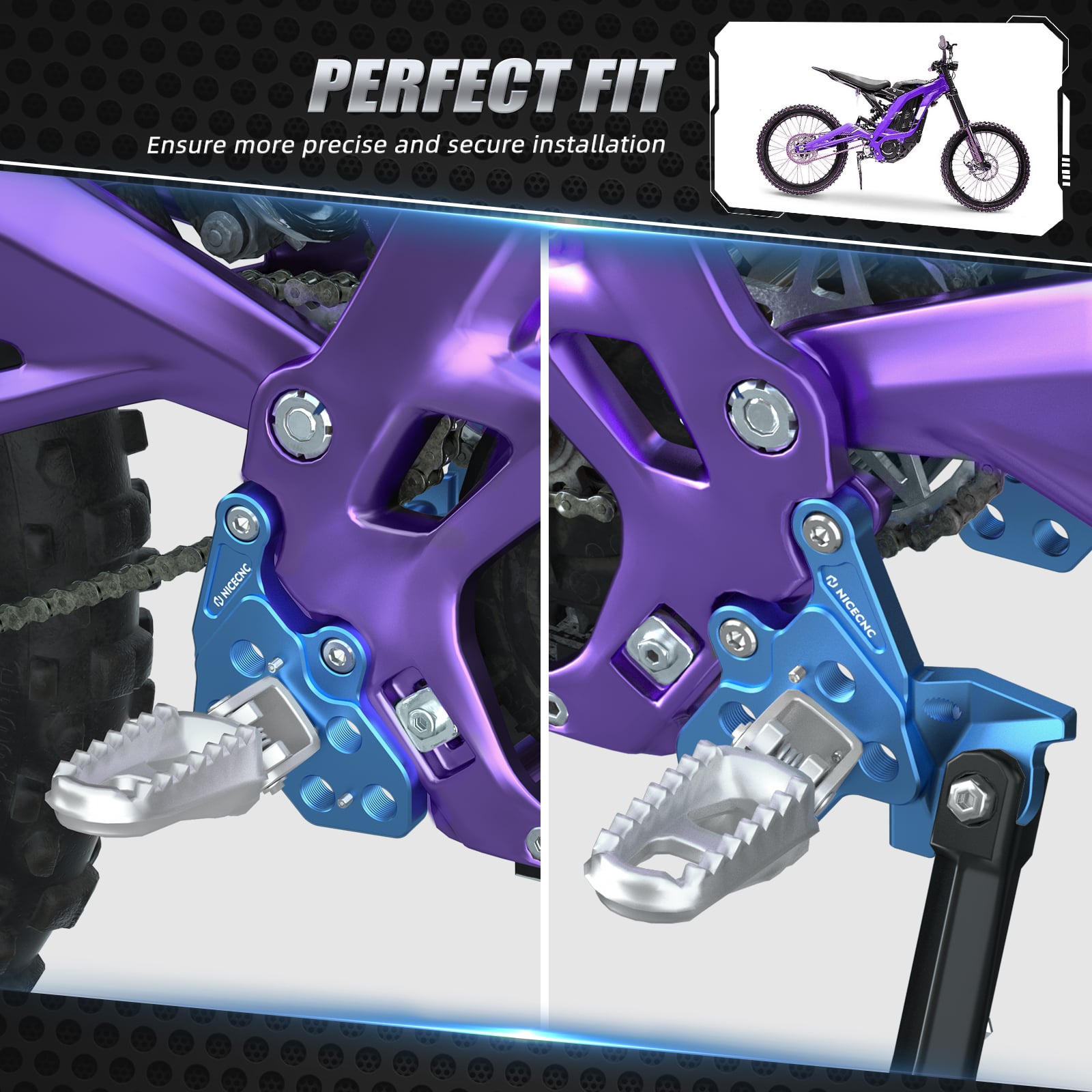 Foot Pegs Bracket Package Footrest Support Brace Kickstand For Surron Light Bee X S Segway X160 X260
