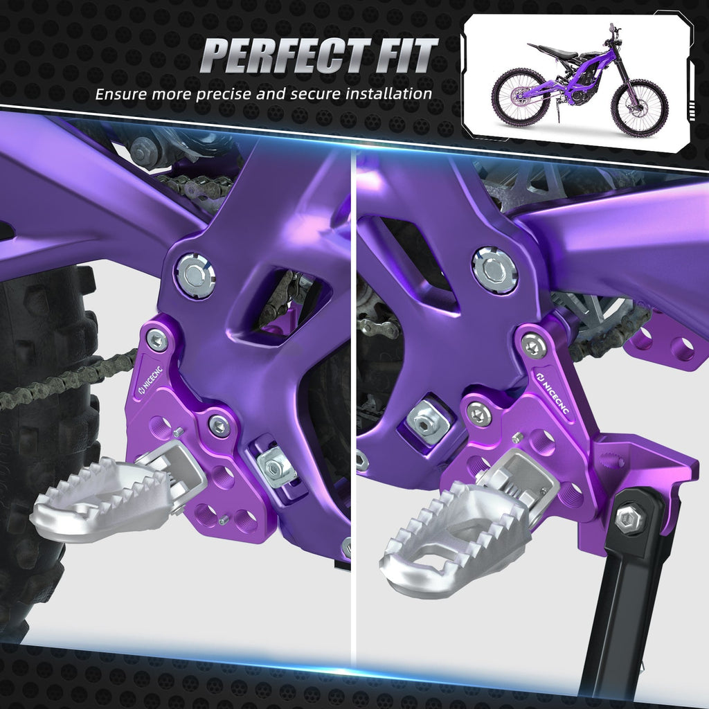Extender Foot Pegs & Bracket Package For Surron Light Bee X / S Segway X160 X260 2017-2024