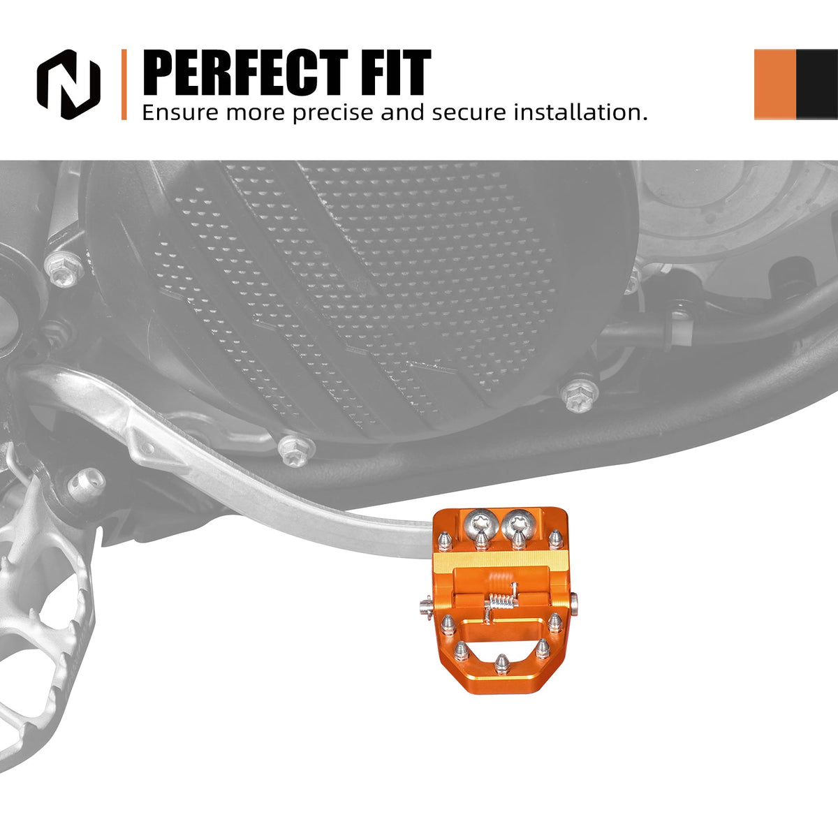Folding Dual Control Stepped Brake Pedal Plate Tip For KTM 350 500 EXC-F 2017-2024