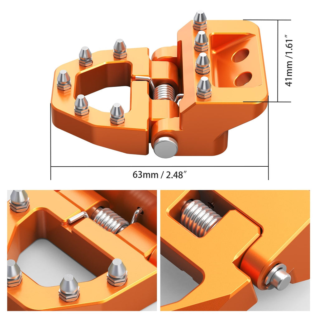 Folding Dual Control Stepped Brake Pedal Plate Tip For KTM 350 500 EXC-F 2017-2024