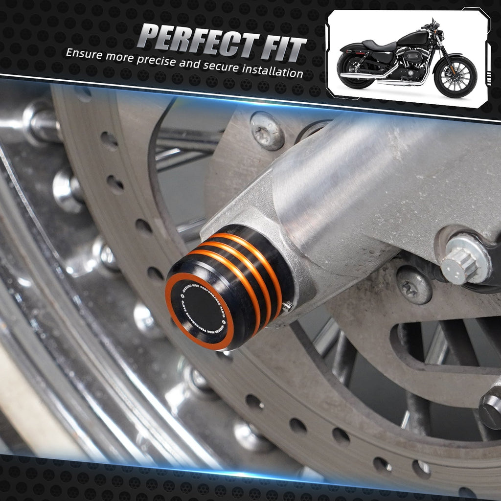 Front Axle Nut Covers Caps For Harley Sportster 1200 48 72 XL Iron 883 Roadster