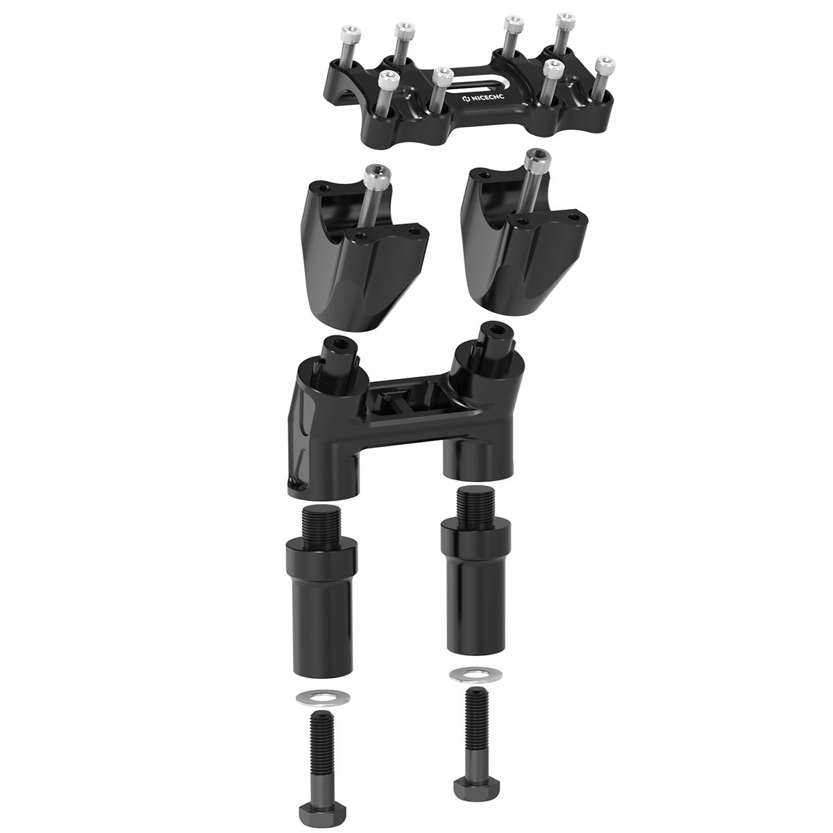 Kickback 1-1/8" Handlebar Riser Adjustable For Harley Softail Heritage Fat Boy
