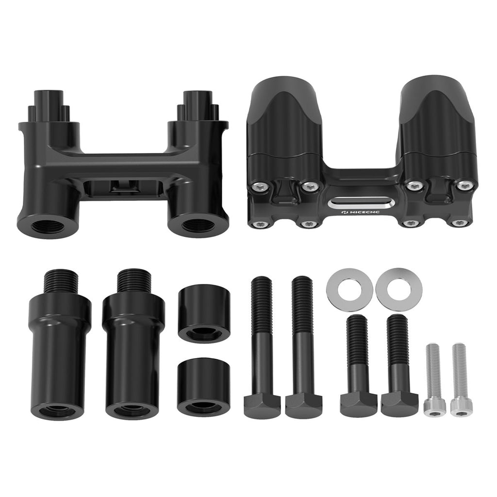 Kickback 1-1/8" Handlebar Riser Adjustable For Harley Softail Heritage Fat Boy