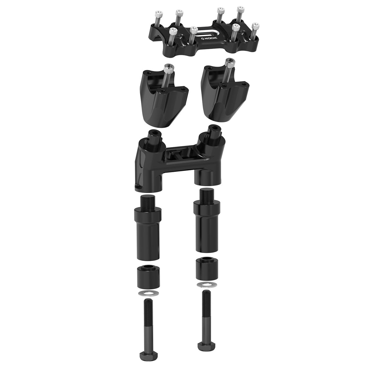 Kickback 1-1/8" Handlebar Riser Adjustable For Harley Softail Heritage Fat Boy