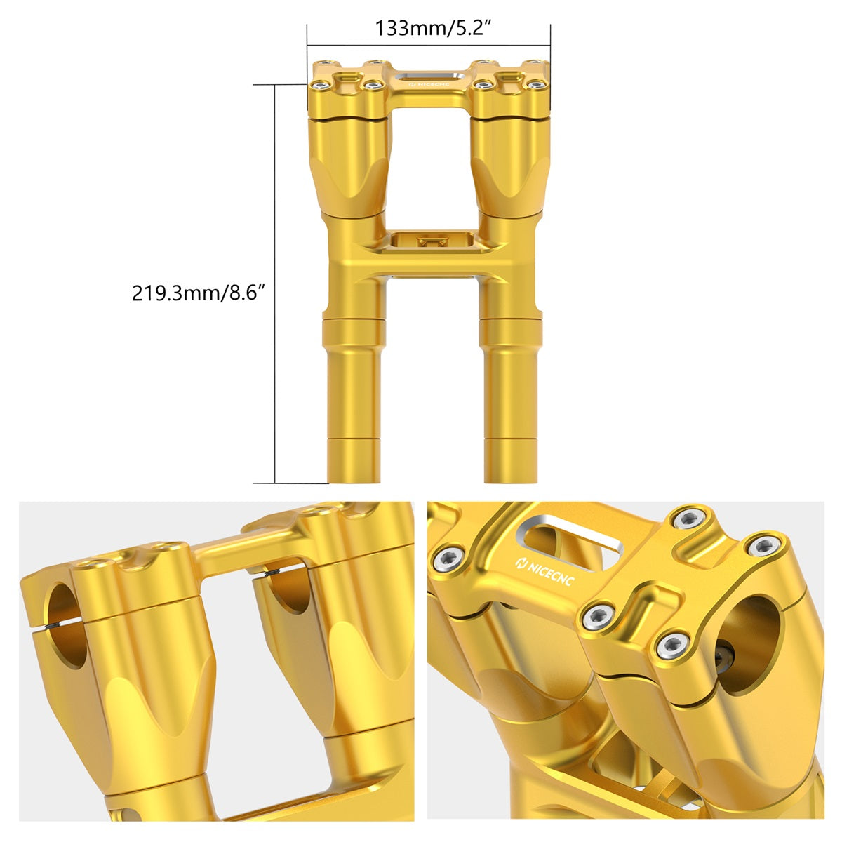 Kickback 1-1/8" Handlebar Riser Adjustable For Harley Softail Heritage Fat Boy