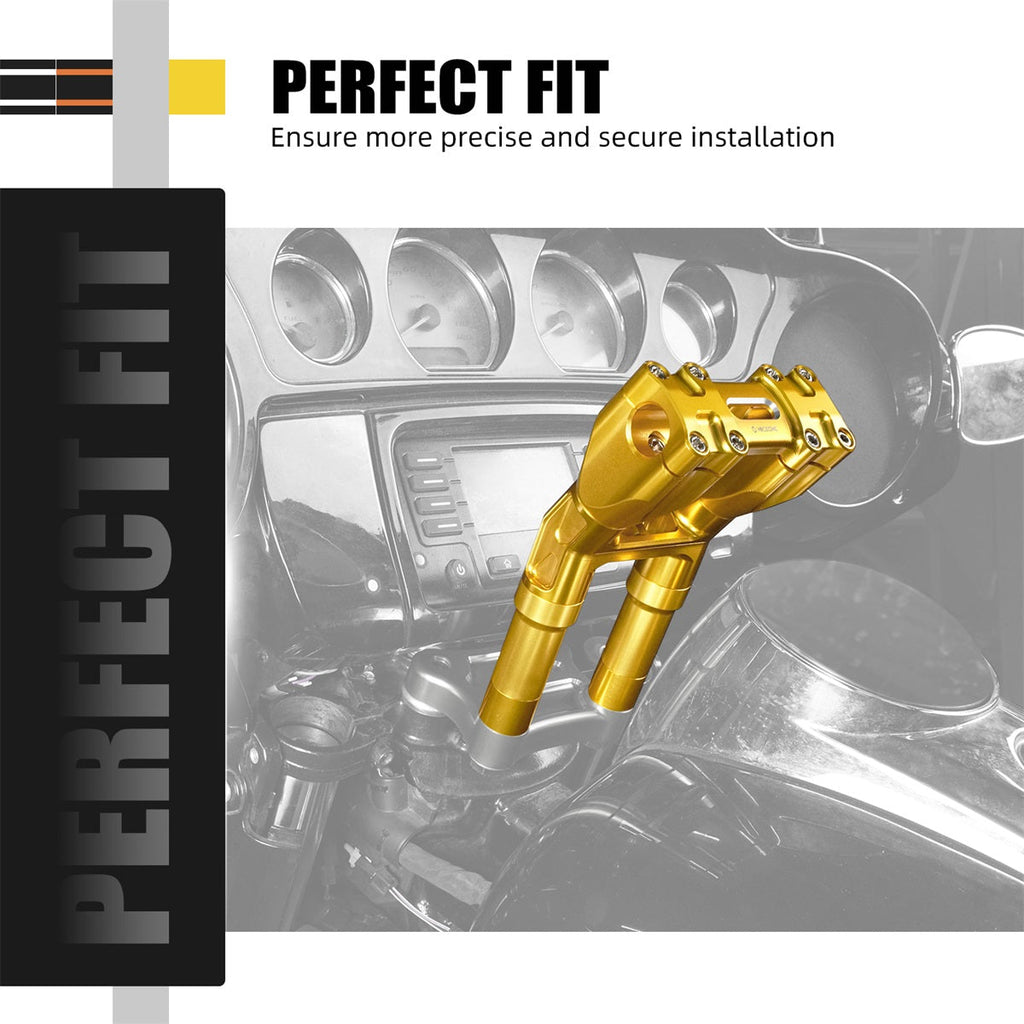 Kickback 1-1/8" Handlebar Riser Adjustable For Harley Softail Heritage Fat Boy
