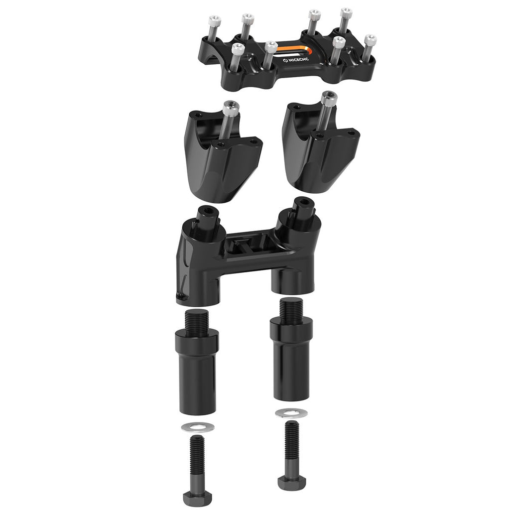 Kickback 1-1/8" Handlebar Riser Adjustable For Harley Softail Heritage Fat Boy