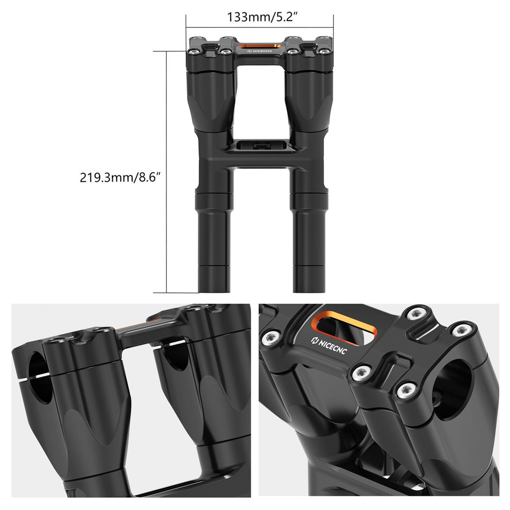 Kickback 1-1/8" Handlebar Riser Adjustable For Harley Softail Heritage Fat Boy