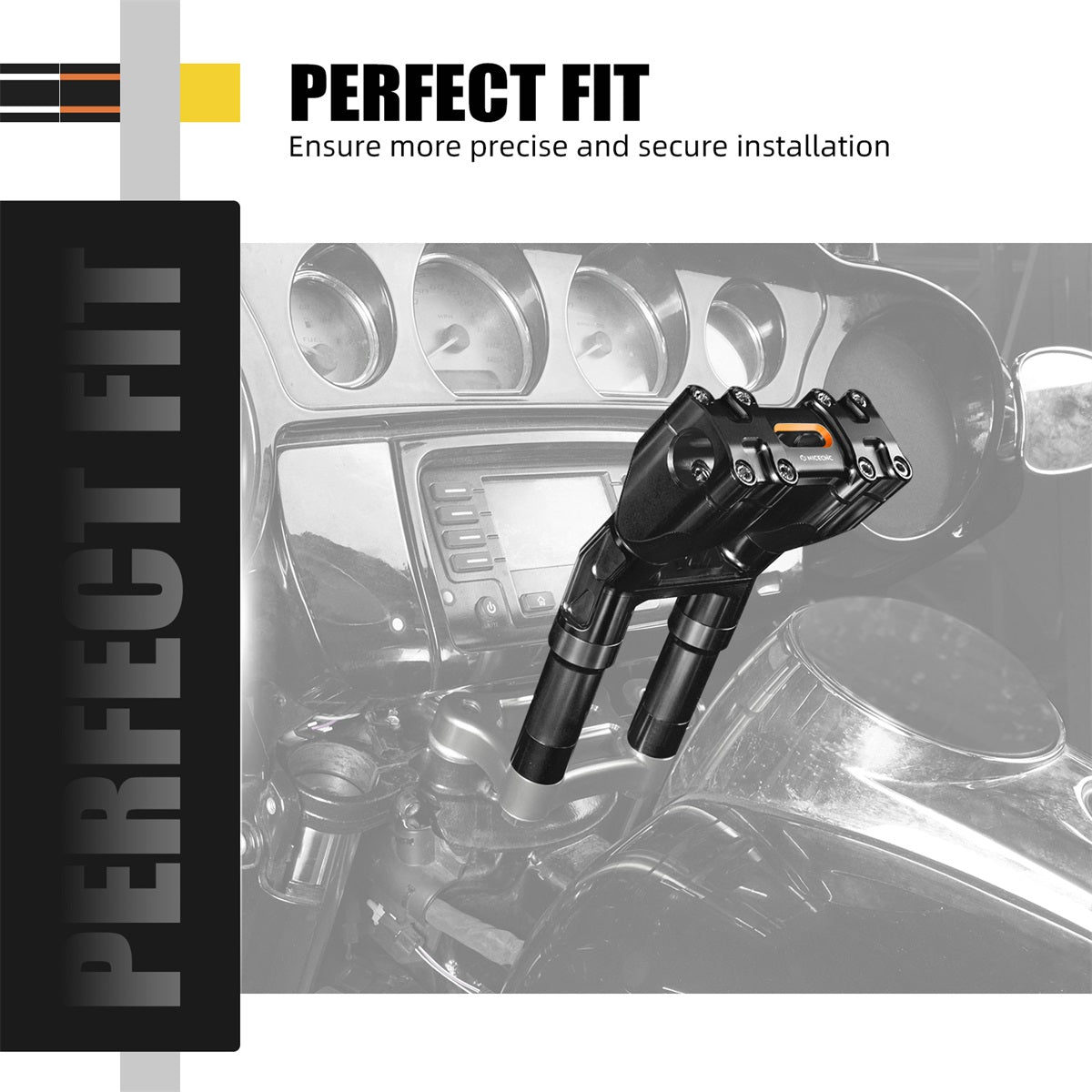 Kickback 1-1/8" Handlebar Riser Adjustable For Harley Softail Heritage Fat Boy