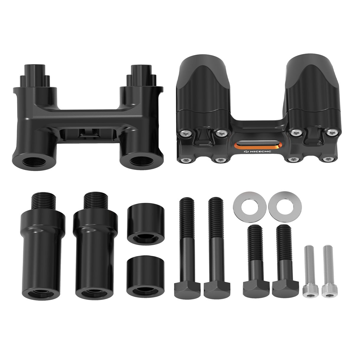 Kickback 1-1/8" Handlebar Riser Adjustable For Harley Softail Heritage Fat Boy