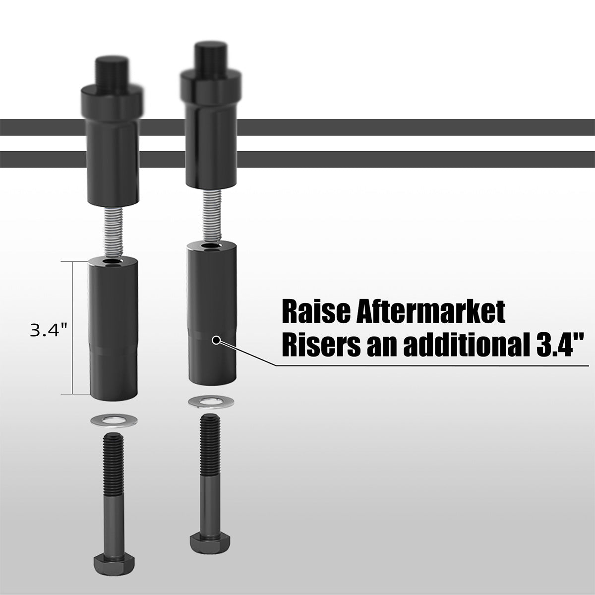 Modular Kickback Risers For Harley Tri Electra Street Glide Ultra Limited 1" Handlebar