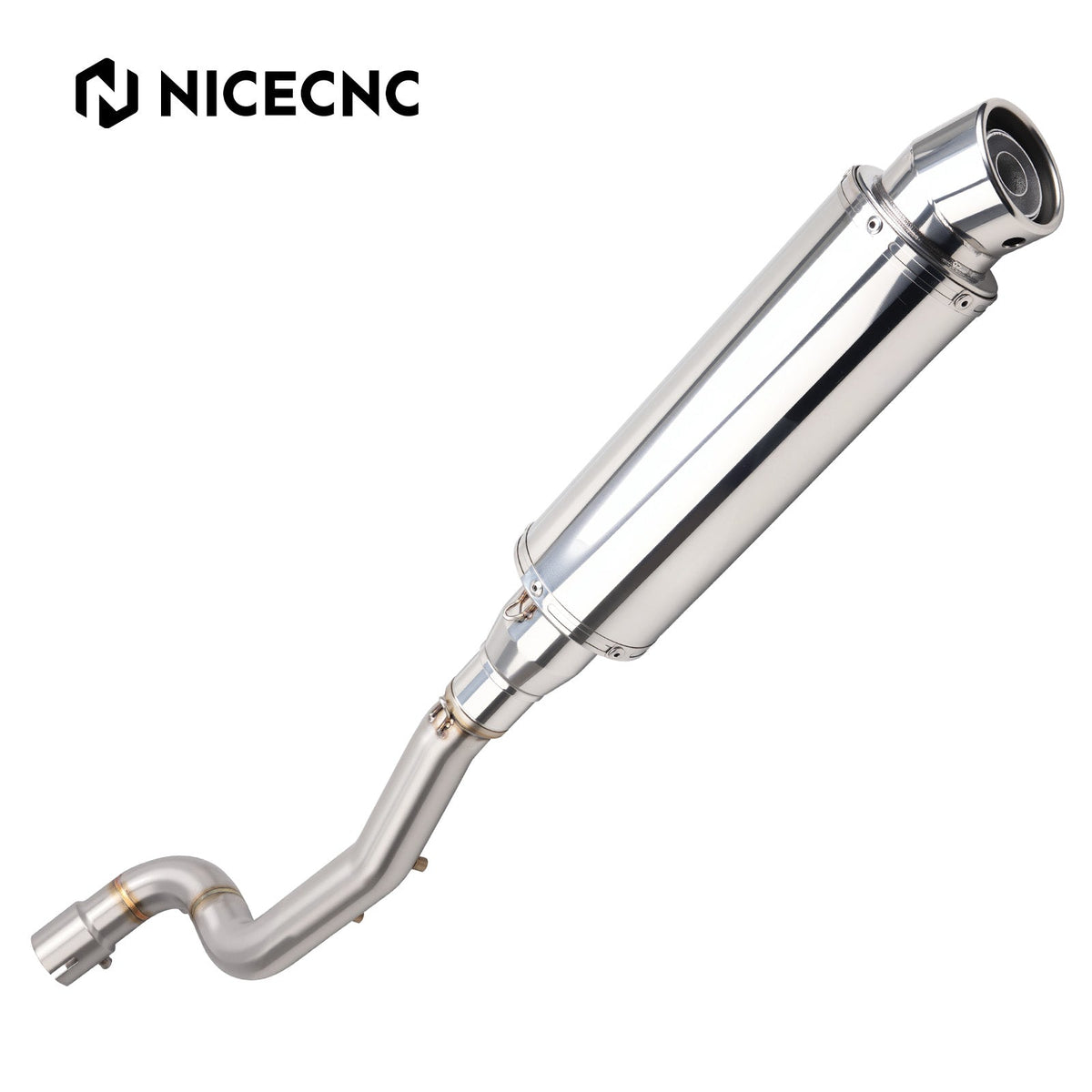 High-Exit Exhaust System Mid-Pipe + Muffler For Yamaha Tenere 700 2019-2026