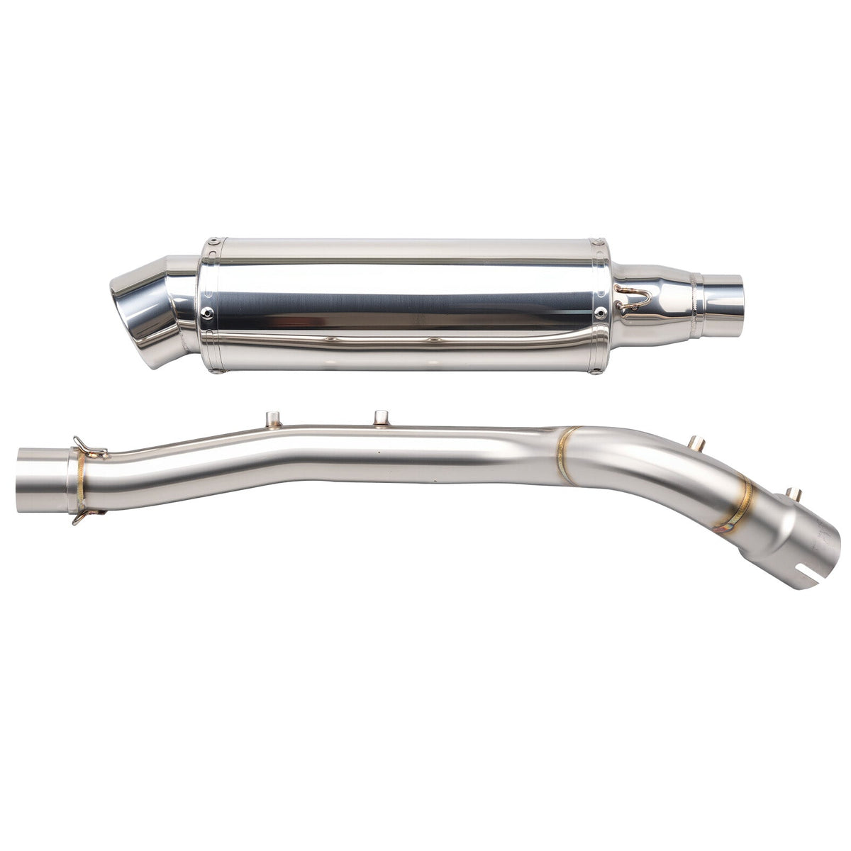 High-Exit Exhaust System Mid-Pipe + Muffler For Yamaha Tenere 700 2019-2026