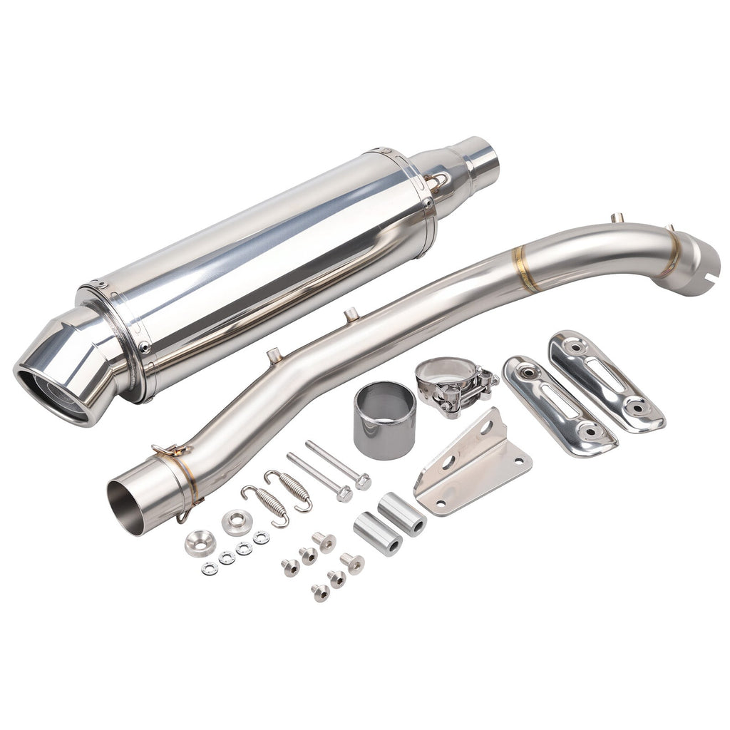 High-Exit Exhaust System Mid-Pipe + Muffler For Yamaha Tenere 700 2019-2026