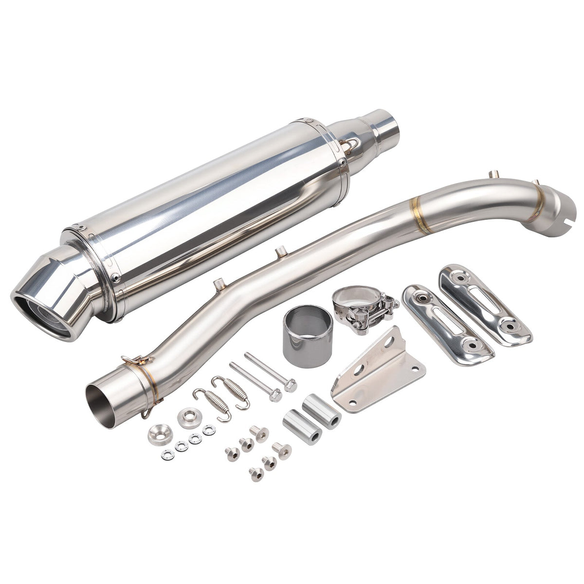 High-Exit Exhaust System Mid-Pipe + Muffler For Yamaha Tenere 700 2019-2026