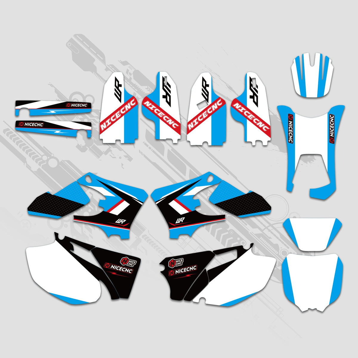 Motorcycle Full Graphics Decals Stickers Kit For YAMAHA WR250F WR450F 2005-2006