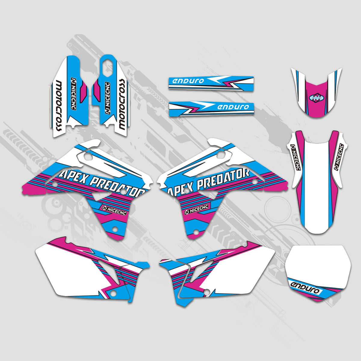 Full Graphics Decals Stickers Kit For SUZUKI RMZ450 2007