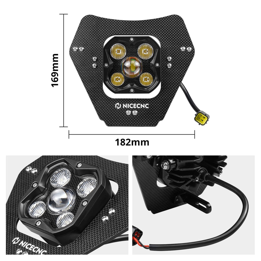 LED Lamp Headlight Kit For KTM 150-500 EXC / EXC-F / XC-W / XCF-W / XW-F 2024-2025 Position 5