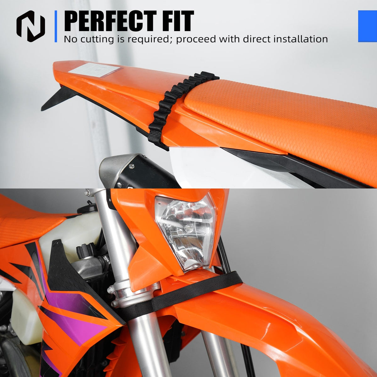Front Rear Lift Pull Strap Kit For KTM 350 500 EXC-F 2024-2026