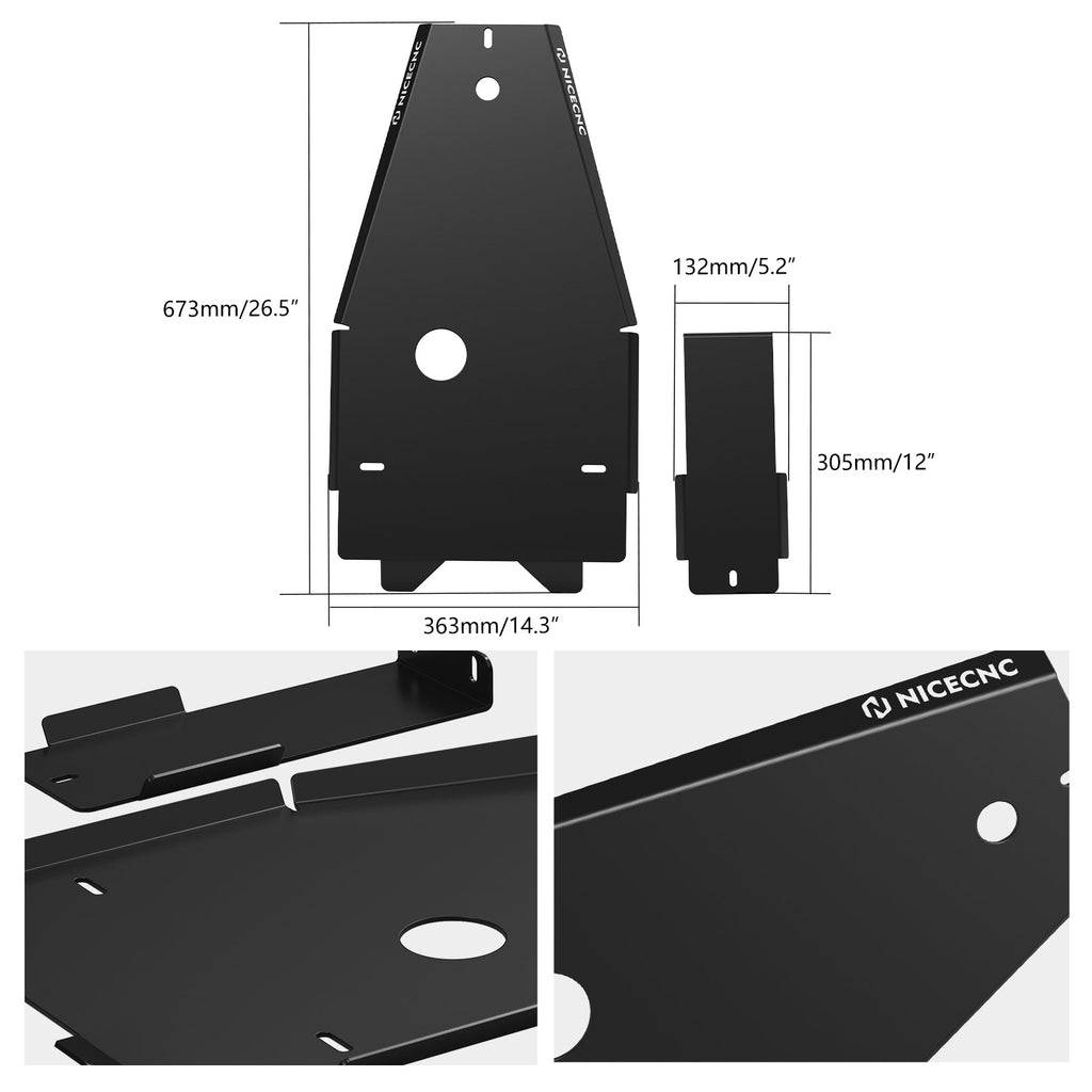 ATV Full Chassis Glide Frame Engine Skid Plate Guard For Yamaha Raptor 700 700R 06-26 Position 4