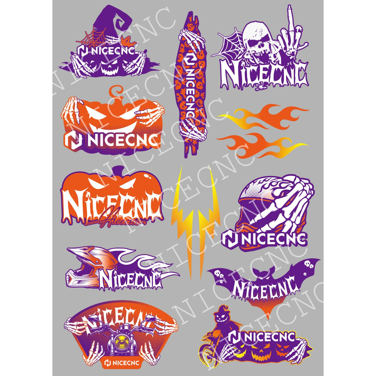 NICECNC Halloween PVC Holo Stickers