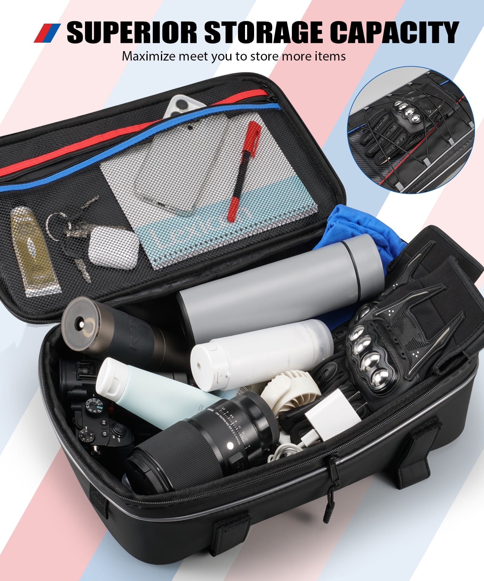 Motorcycle Top Case Bag 20L | One Expandable+One Insulation Bag For BMW R1250GS Adv R1200 GS
