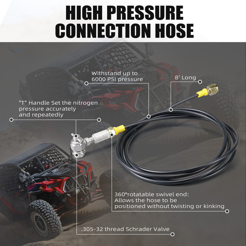 Universal Nitrogen Regulator Shock Fill Kit 8' Hose w/ CGA580 Connection