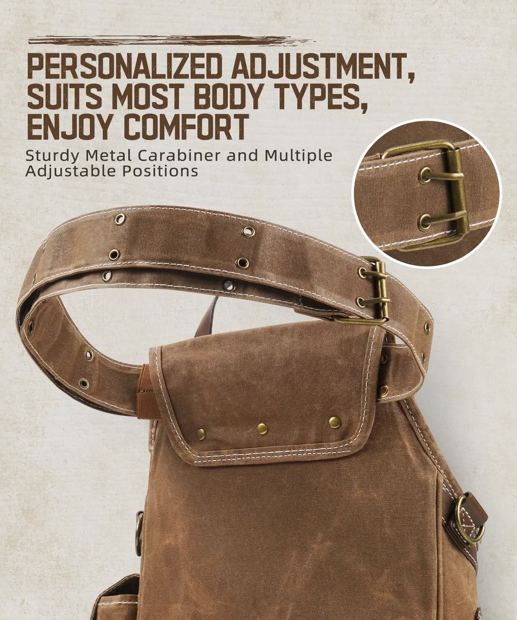 11-Pocket Tool Belt Pouch with Hammer Loop & Tape Clip For Electrician & Carpenter