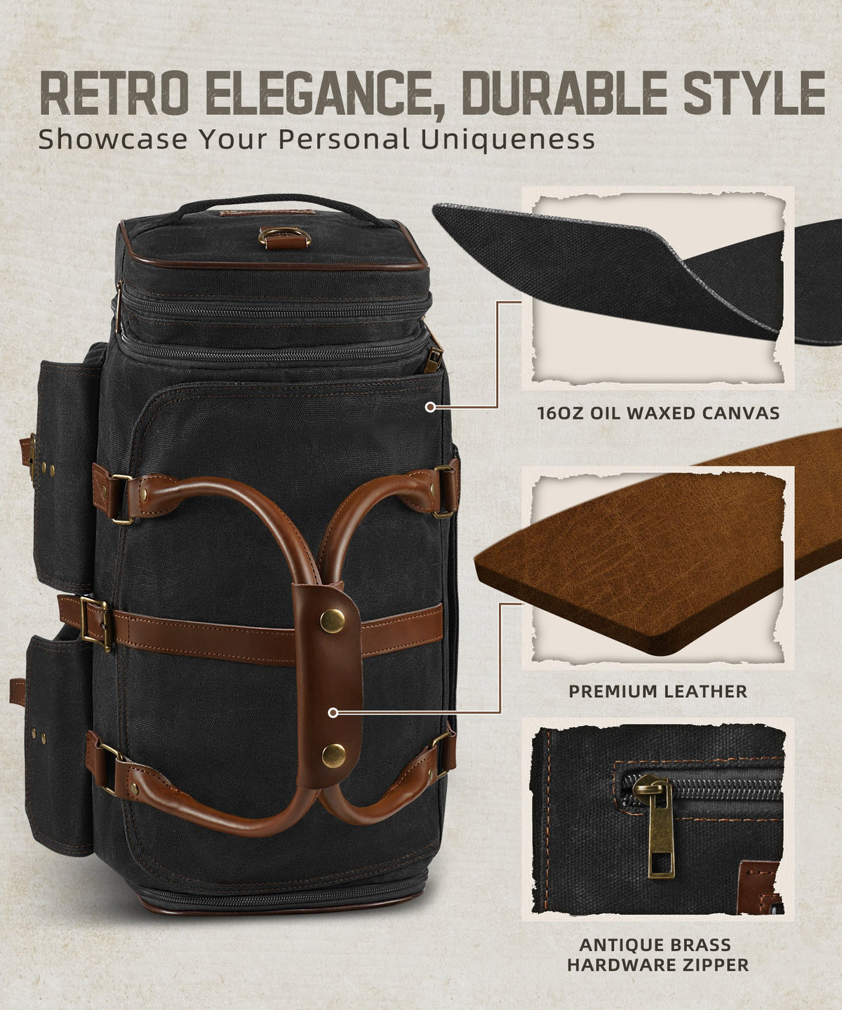 Large Zipper Duffle Bag Waterproof Travel Luggage Bag Crossbody For Women Men