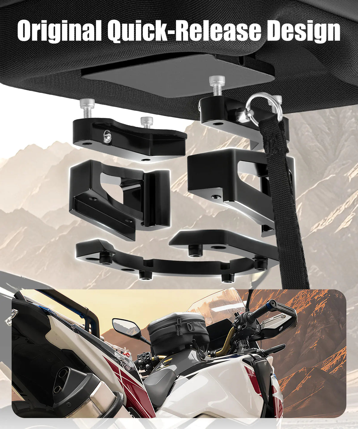 Quick-Release Tank Bag For Honda Africa Twin CRF 1100L Push-Pull Lock System