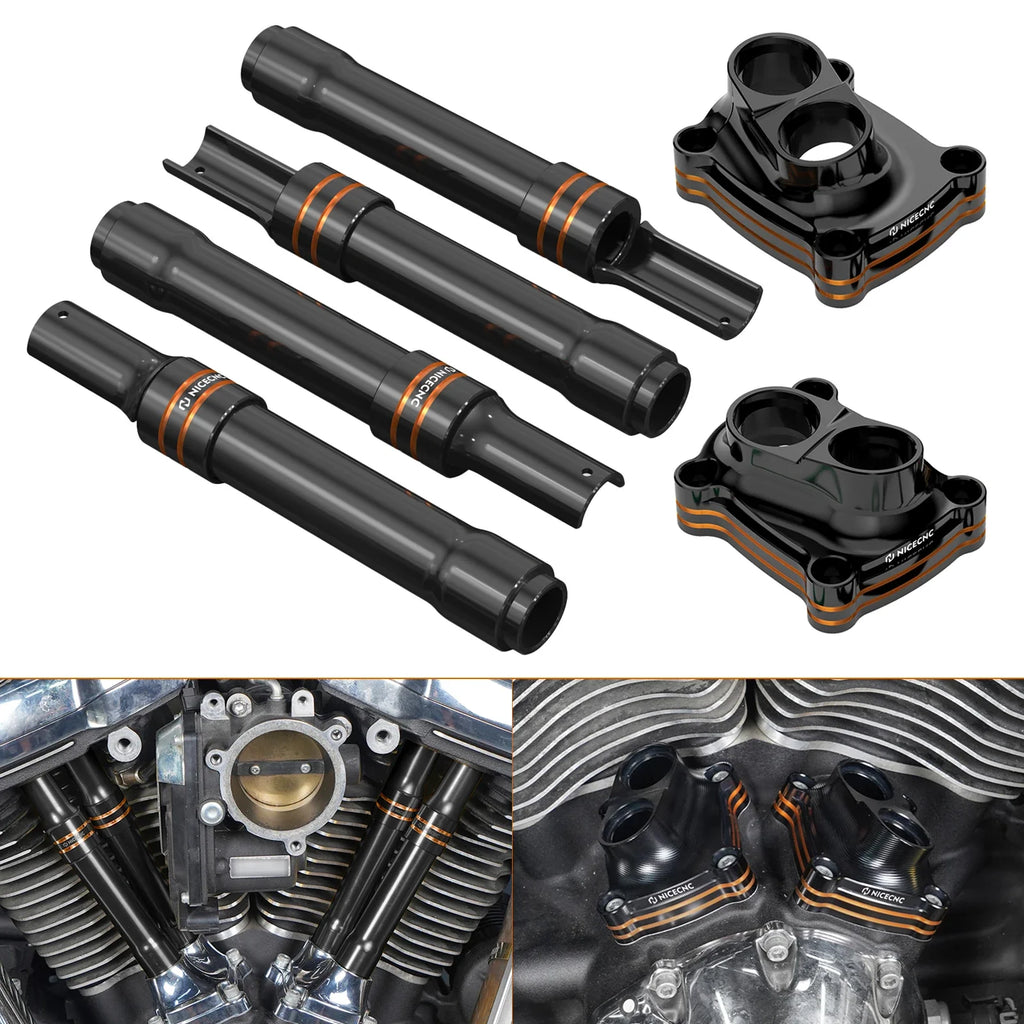 M8 Engine Lifter Tappet + Pushrod Tube Covers For Harley Road King Electra Street Glide