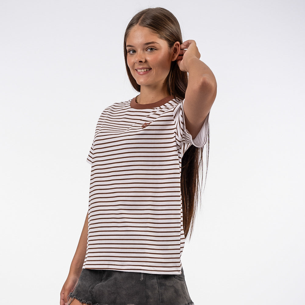 Women's Striped Fox Tee