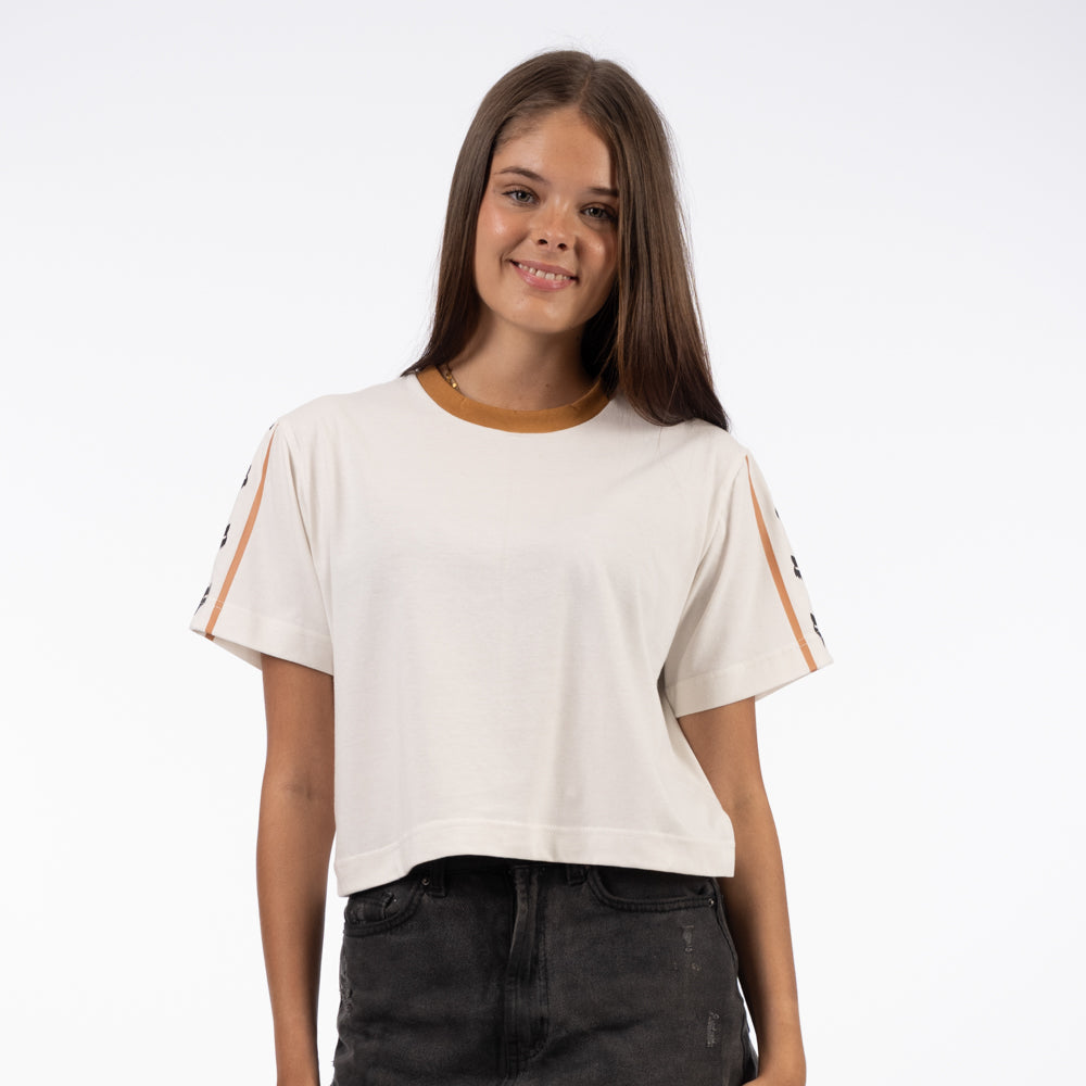 Women's Race Stripes Cropped Tee