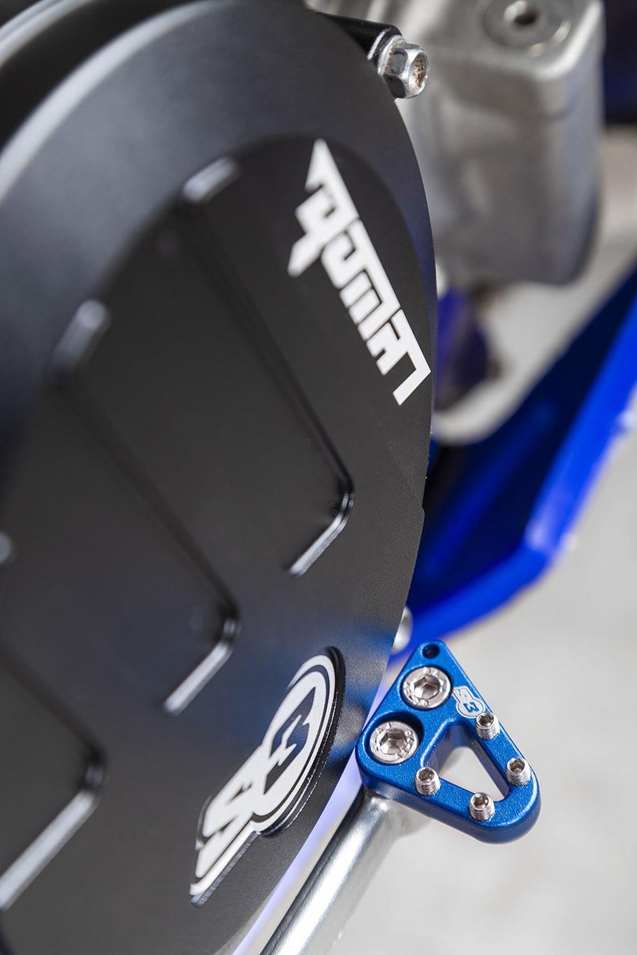 S3 Rear brake step plate Sherco/Beta Blue