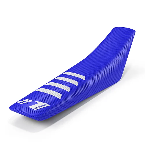One Gripper Seat Cover - RIBBED Blue/White