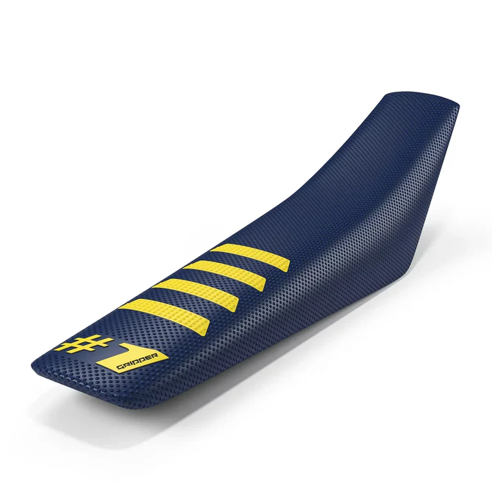 One Gripper Seat Cover - RIBBED Dark Blue/Yellow