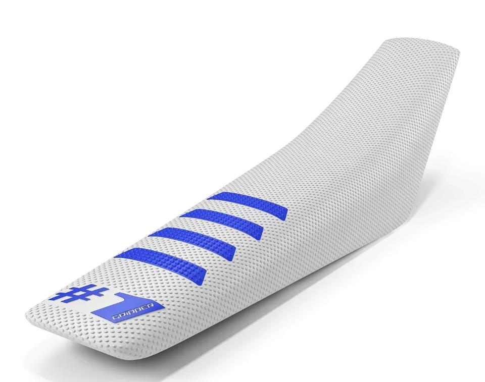 Ribbed Seat Cover - White/Blue