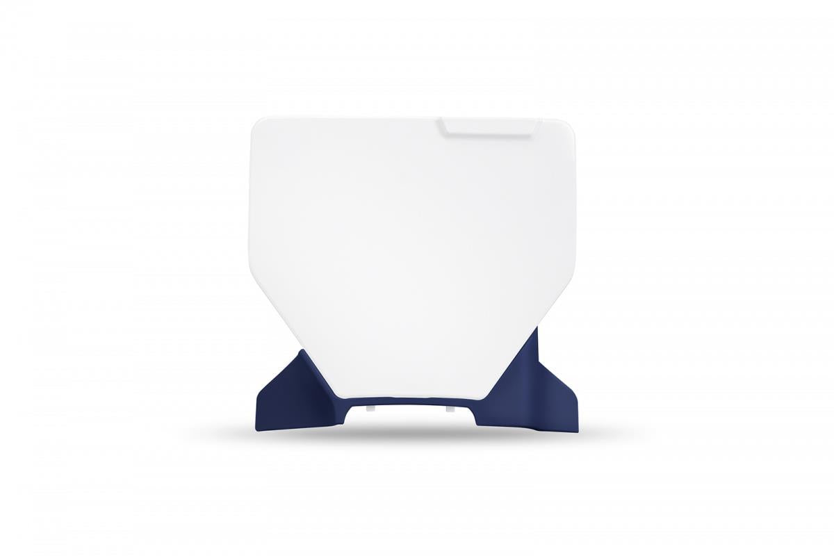 Front number plate (white -blue ext) OEM Husq
