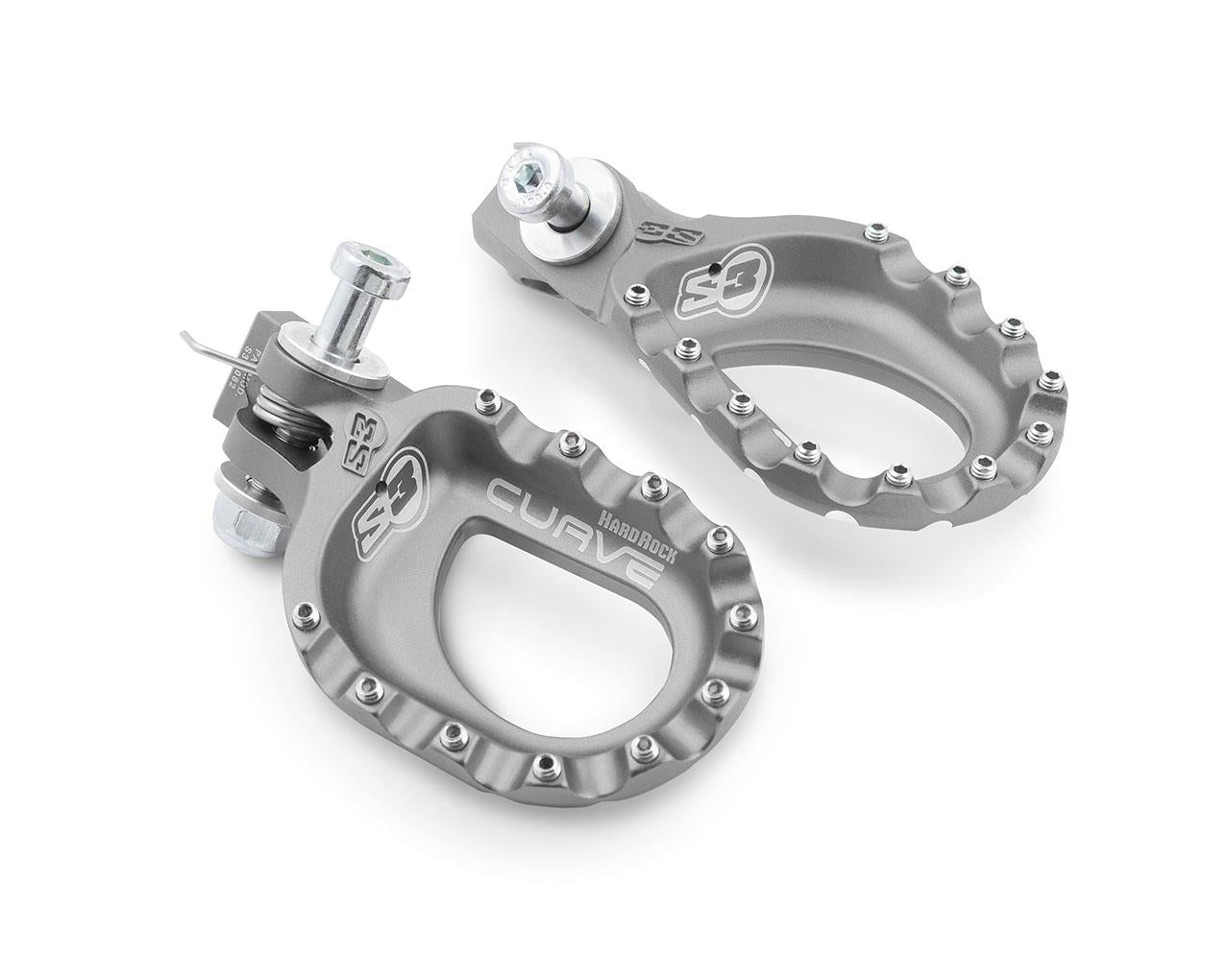 S3 Footrest Kit HR Curve Silver