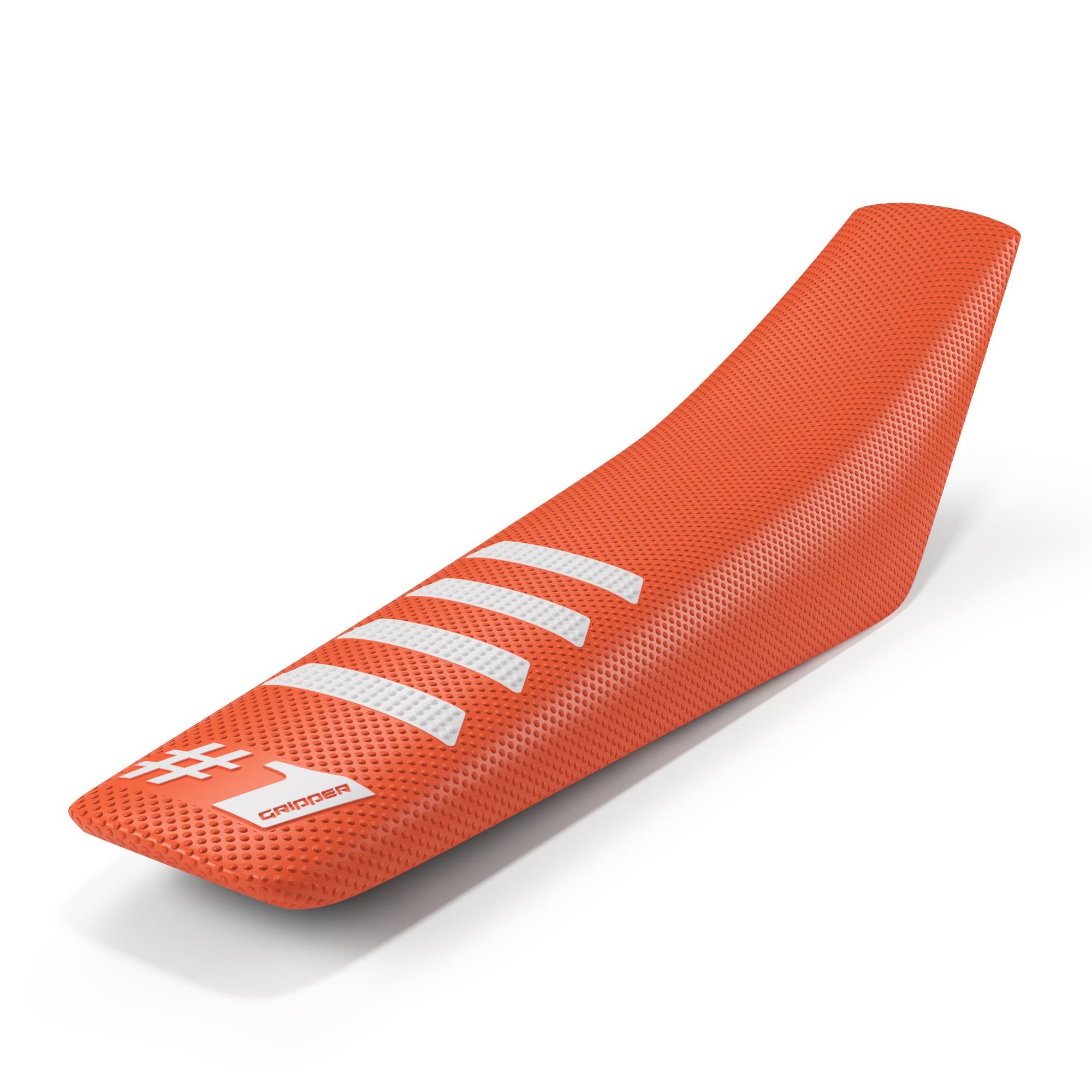 One Gripper Seat Cover - RIBBED Orange/White
