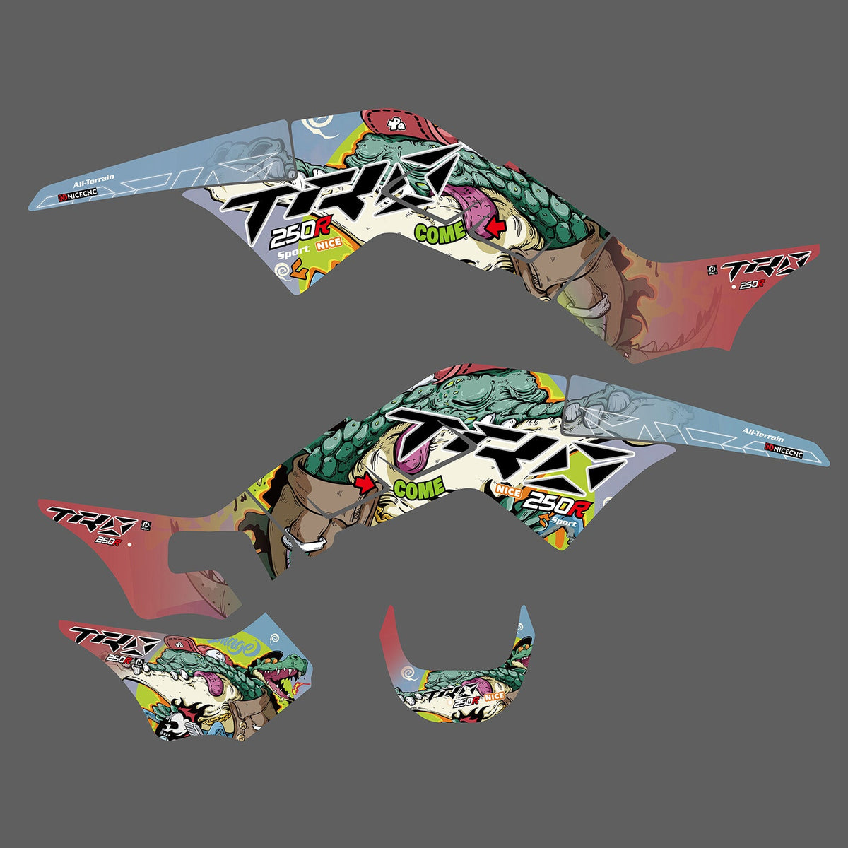 ATV Decals Stickers Full Graphic Kit For Honda TRX250R 1986-1989