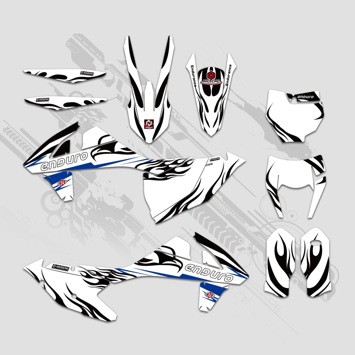 Off-Road Bike Full Graphics Decals Stickers Kit For KTM EXC/XC/XCF 2017-2019