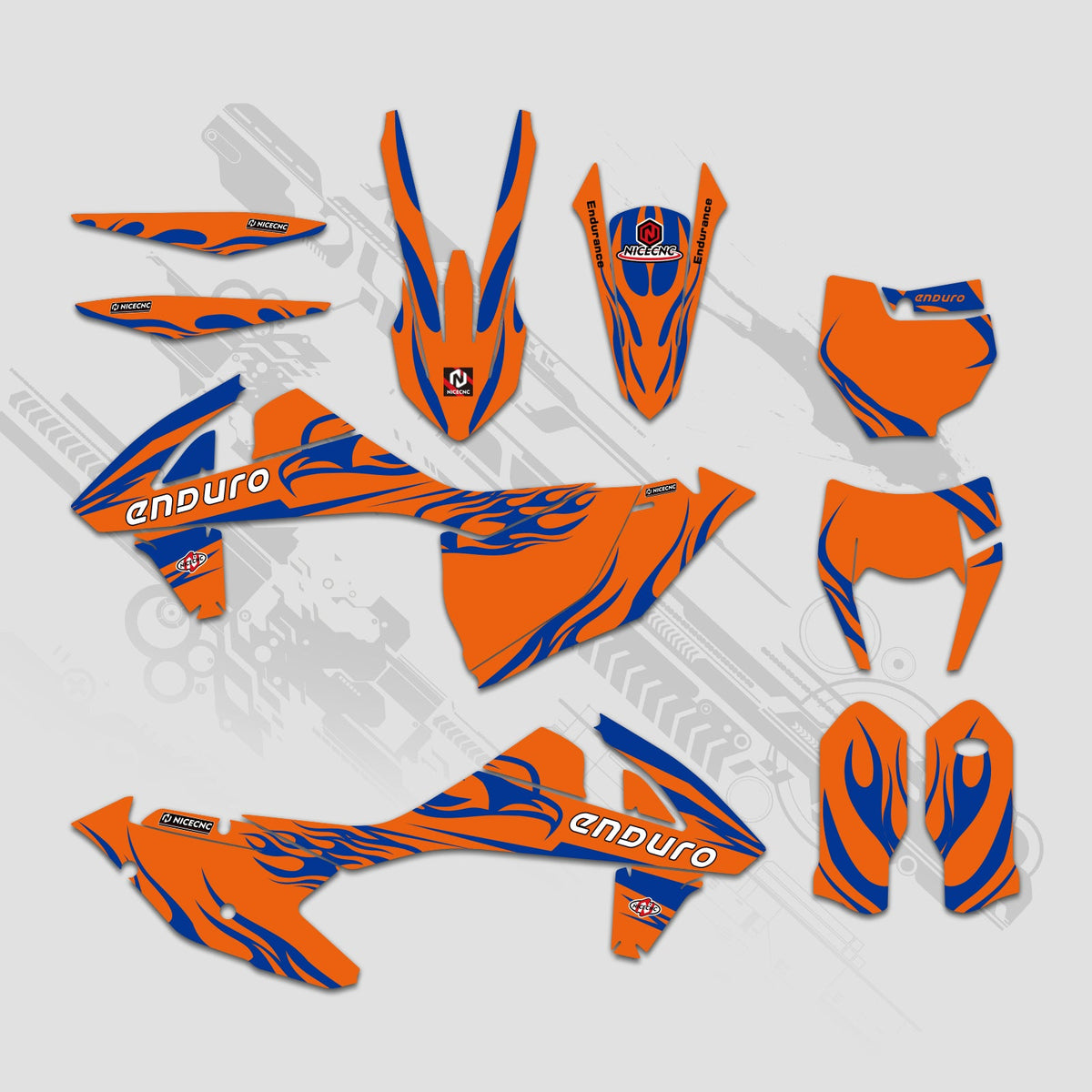 Off-Road Bike Full Graphics Decals Stickers Kit For KTM EXC/XC/XCF 2017-2019