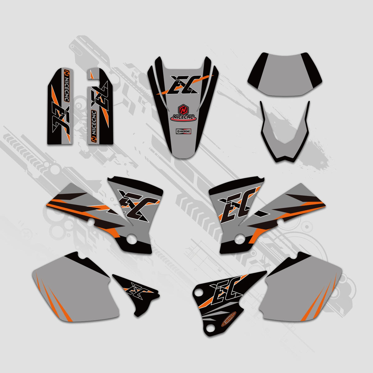 Off-Road Bike Full Graphics Decals Stickers Kit For KTM EXC 2003
