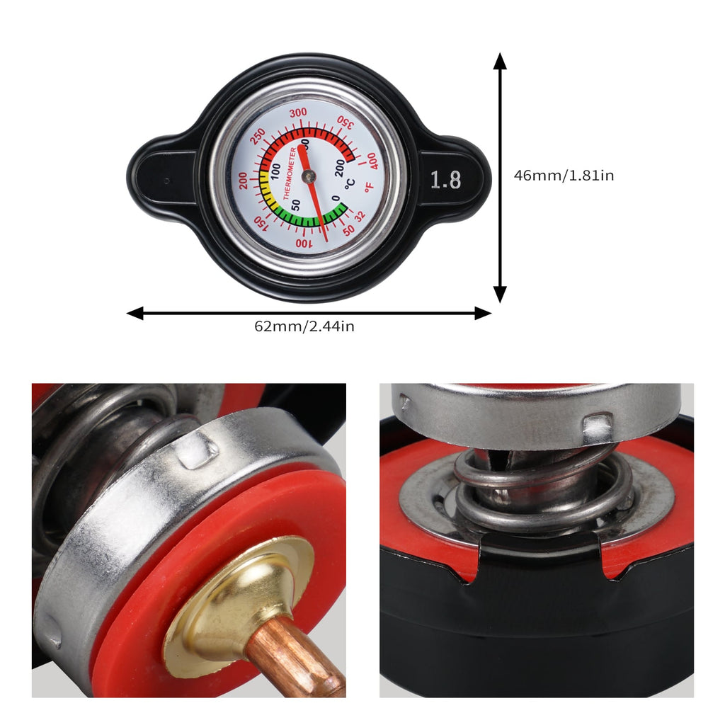 ATV Radiator Cap w/Thermometer For Yamaha Raptor Kodiak 700 YFZ450R YXZ1000R