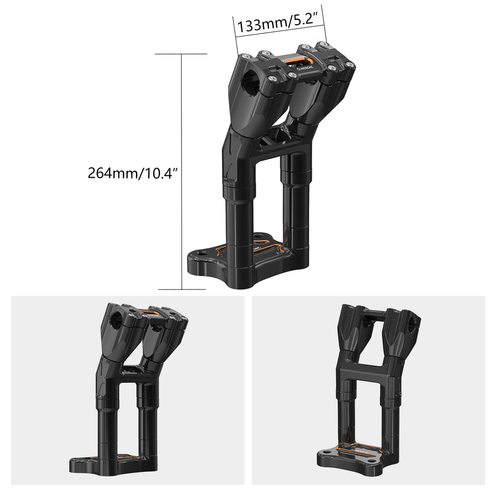 Kickback Handlebar Riser Kit For Harley Street Electra Tri Glide Ultra Limited 1-1/8" Bar