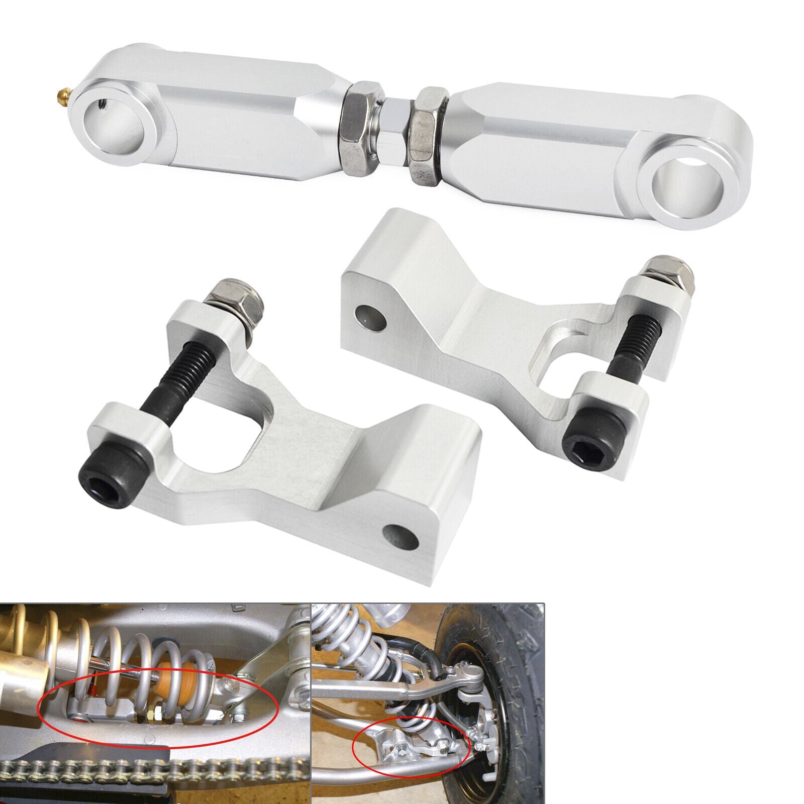 Adjustable Front Rear Lowering Drop Link Kit For Yamaha Raptor 660 700 Position 9
